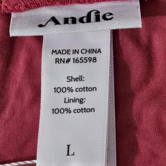 Andie The Santiago Crop Top Eyelet Rosette Size L | Feminine Summer Style - Picture 6 of 7